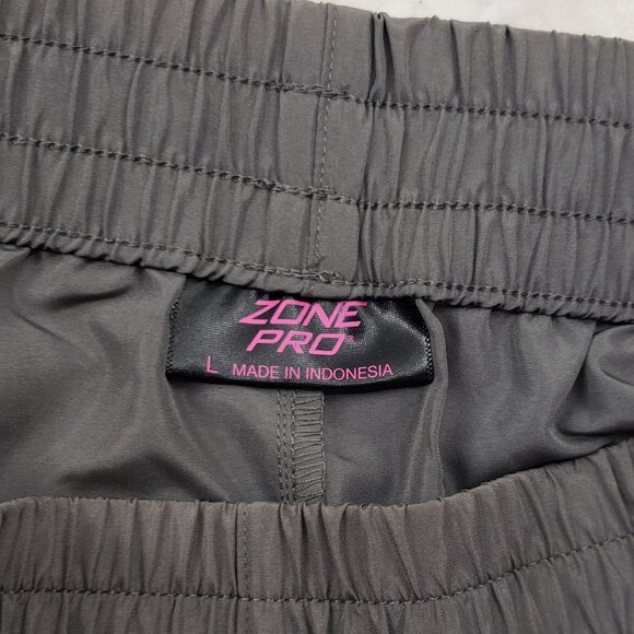 Athletic Elastic Waist Grey Peach Running Shorts Zone Pro Womens Size L 12/ 14 - Picture 4 of 6